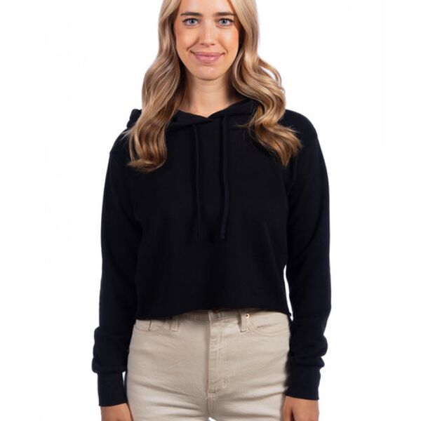 Ladies' Laguna Cropped Pullover Hooded Sweatshirt Thumbnail